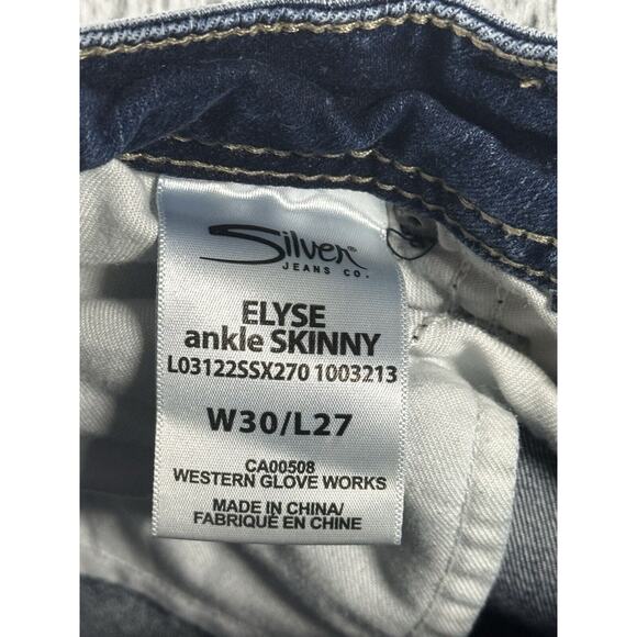 Silver Jeans Women 30 Elyse Ankle Skinny Low Rise - Picture 9 of 10